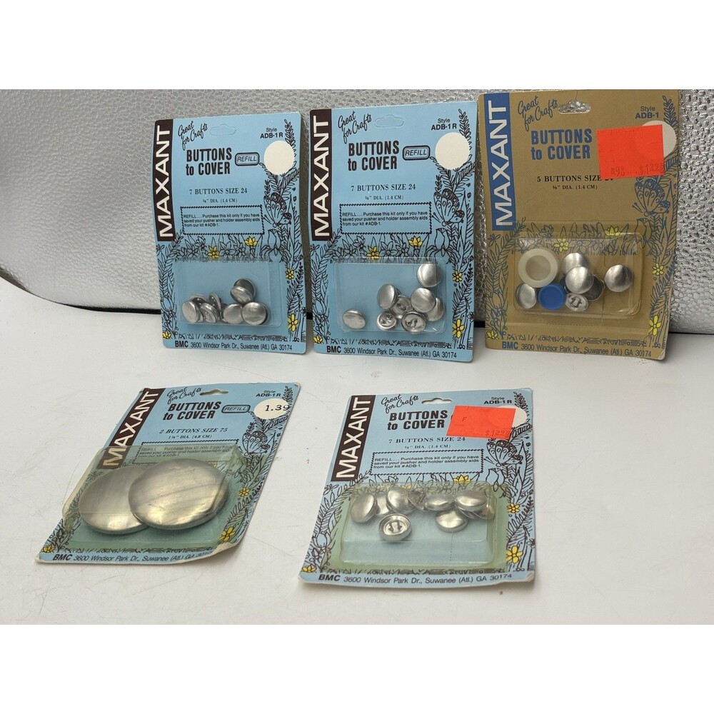 Maxant Buttons to Cover Lot Size 24 & 75 Craft Sewing Refills